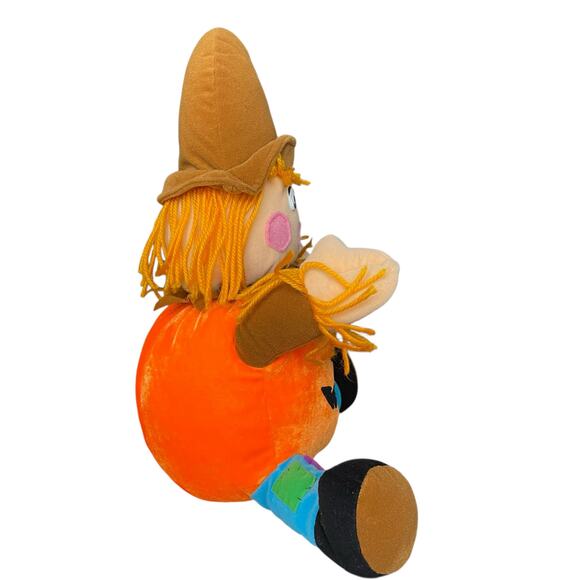 Vintage Scarecrow Doll Plush 15" Pumpkin Body Stuffed Toy Y2K READ - Picture 3 of 16